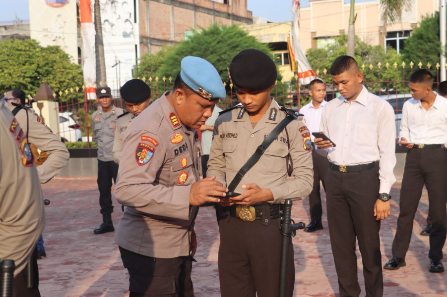 Buntut Kasus Judi Online Yang Semakin Marak, Polres Dumai Razia Ponsel Anggota