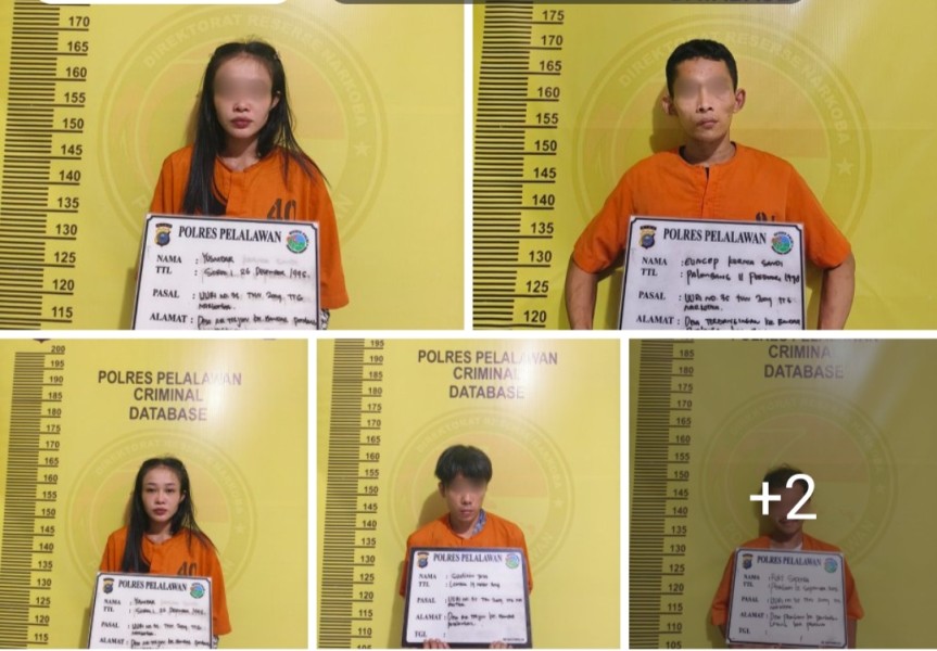 Satres Narkoba Polres Pelalawan Ringkus Jaringan Pengedar dan Kurir Sabu, Lima Tersangka Diamankan
