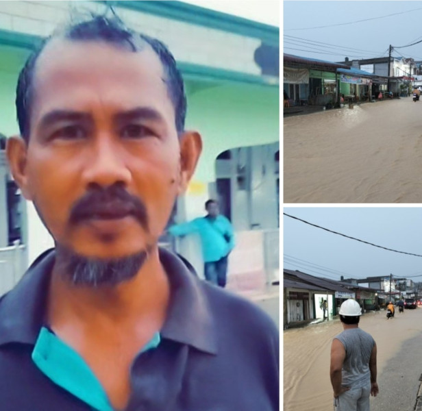 Akses jalan menuju RSUD selasih dan pengadilan negeri kejaksaan digenangi banjir cukup (2) jam saja