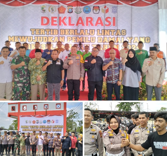 Deklarasi Tertib Berlalulintas Polres Pelalawan Dan Pemilu Damai Berkeselamatan 2024