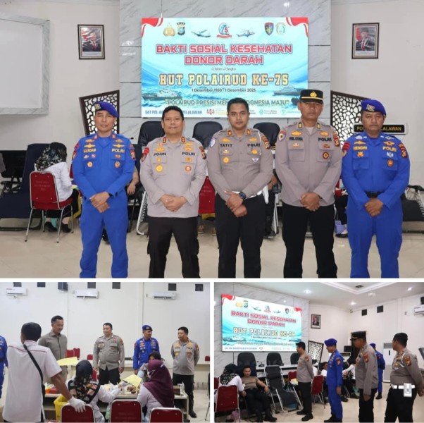 Dalam Rangka HUT Polairud Polri Ke-75 Tahun 2025 Polres Pelalawan gagas donor darah