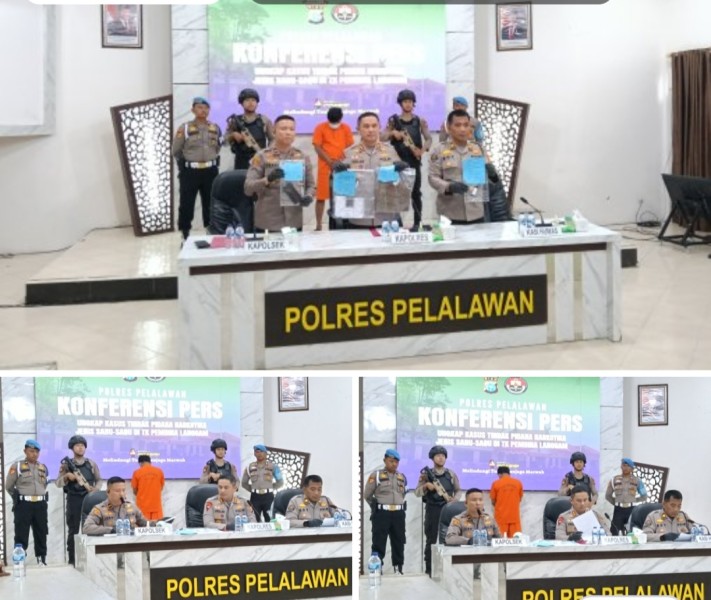 Tak butuh waktu lama kembali Polres Pelalawan Ringkus Pelaku Tindak Pidana Narkotika Di TK Negeri Pembina Langgam