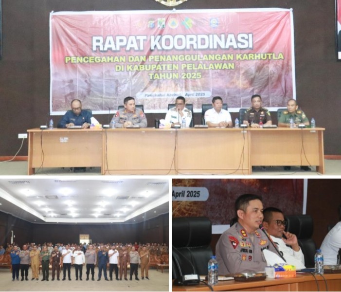 Kapolres Pelalawan Bersama Pemkab Pelalawan Gelar Rapat Koordinasi Pencegahan dan Penanggulangan Karhutla