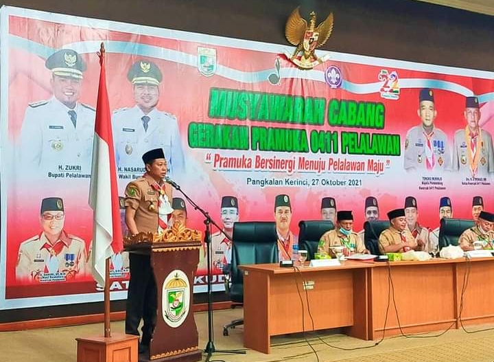Melalui Muscab, H Syafrizal SE Terpilih sebagai Ketua Kwarcab Pramuka Pelalawan