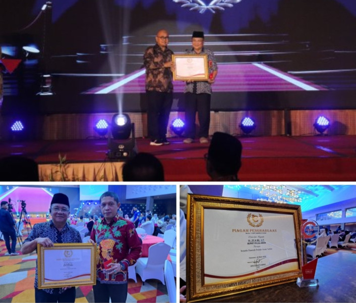 Bupati Zukri Terima Penghargaan Kategori Kepala Daerah Peduli Anak Yatim