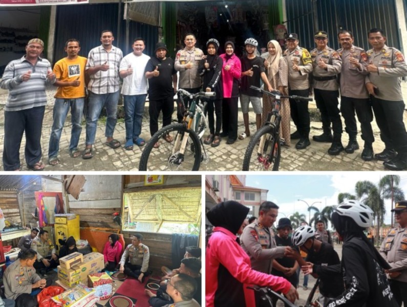 Peduli sesama Kapolres Pelalawan Serahkan Bantuan Sosial kepada Anak Piatu yang kurang mampu.