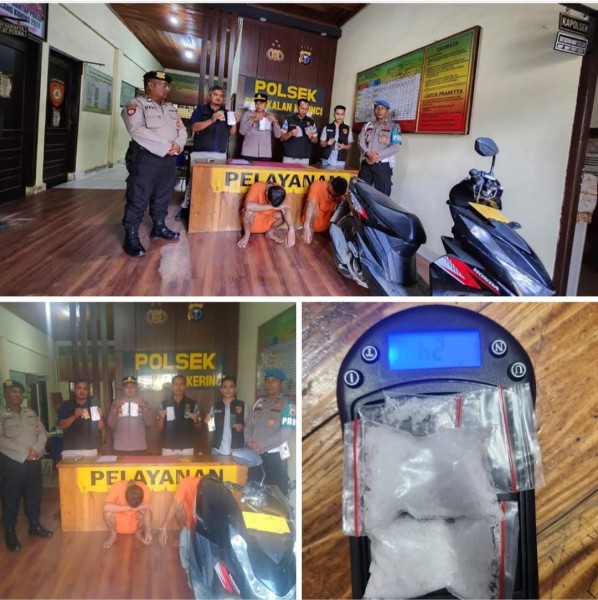 Polsek Pangkalan Kerinci Tangkap Dua Pengedar Sabu Seberat 24,4 Gram