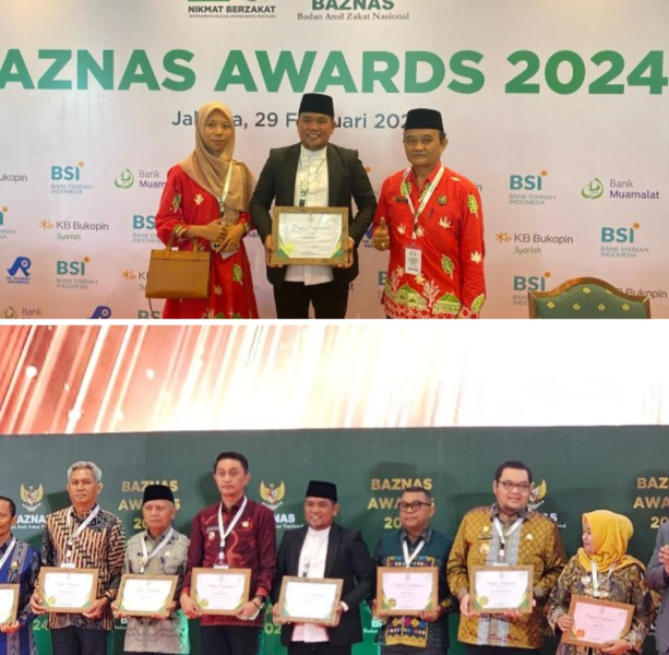 Bupati Pelalawan H. Zukri Terima Penghargaan Pengelolaan Zakat Terbaik Di Baznas Award 2024
