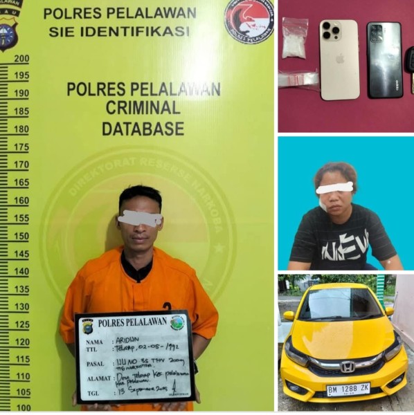 Polres Pelawan amankan 2 (dua ) Tersangka Narkoba di Jalan Koridor PT ADE Desa Telayap dan Barang bukti