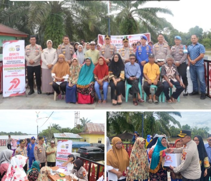 Polres Pelalawan Gelar Bakti Kesehatan untuk Masyarakat Pesisir dalam Rangka HUT Bhayangkara Ke-79