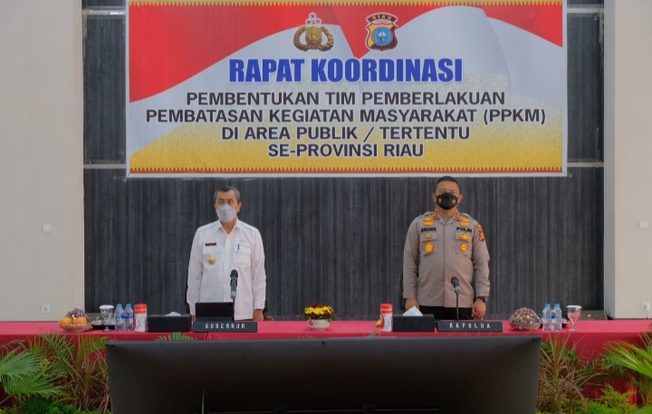 Covid Itu Ada Dan Nyata, Kapolda Ajak Aktifkan Posko PPKM Mikro Di Area Publik Dan Kawasan Tertentu Se Prov Riau.