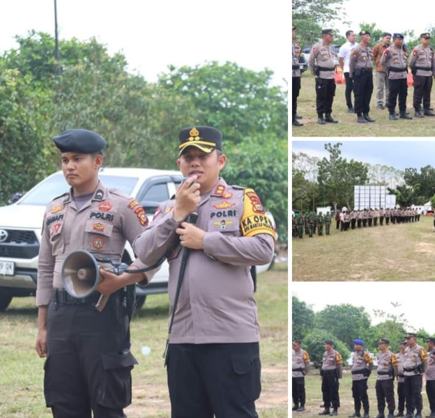 100 Personil Gabungan Amankan Pengundian dan Penetapan Nomor Urut Calon Pilkada Kabupaten Pelalawan