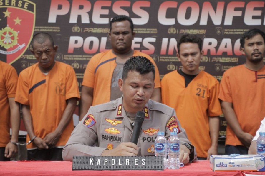 Polres Inhu Tangkap 10 Tersangka Sindikat Curanmor dan Pemalsuan STNK