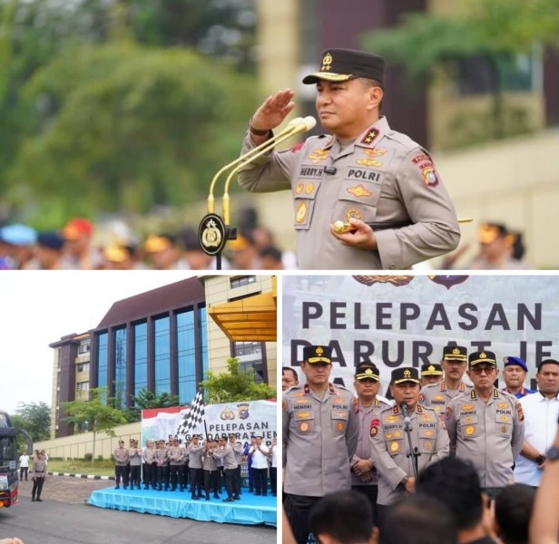 Kapolda Riau Lepas 250 Personel Satgas Bangun Jembatan Merah Putih Presisi