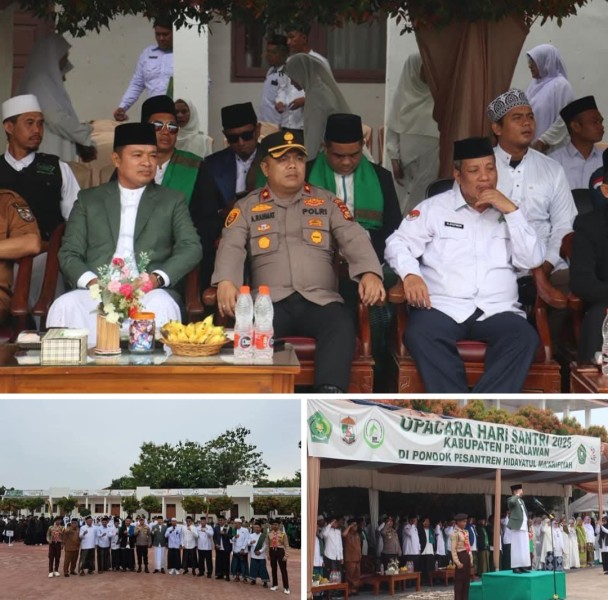 Bertindak sebagai pembina upacara, Wakil Bupati Pelalawan H. Husni Thamrin, S.H.Di Hari Santri Nasional kabupaten Pelalawan Tahun 2025