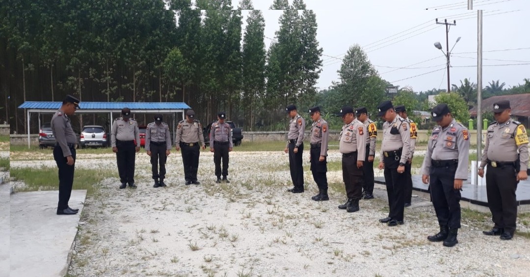 Garis Persiapan Tugas, Kasubsektor Pelalawan,Pimpin Apel Pagi di Mako