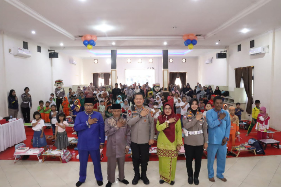 keceriaan Lomba mewarnai turut memeriahkan Hari Bhayangkara ke -77 di Polres Pelalawan.