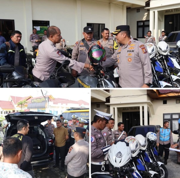 Kapolres Pelalawan lakukan Pengecekan Kendaraan Dinas Polri dan Hibah di Polres Pelalawan