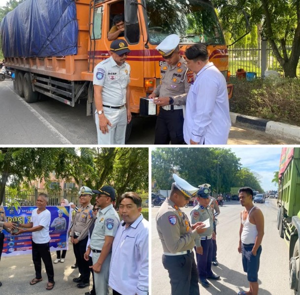 Dalam rangka mendukung pelaksanaan Operasi Zebra Lancang Kuning 2025, Satuan Lalu Lintas Polres Pelalawan menggelar kegiatan razia gabungan sekaligus pembagian bibit pohon