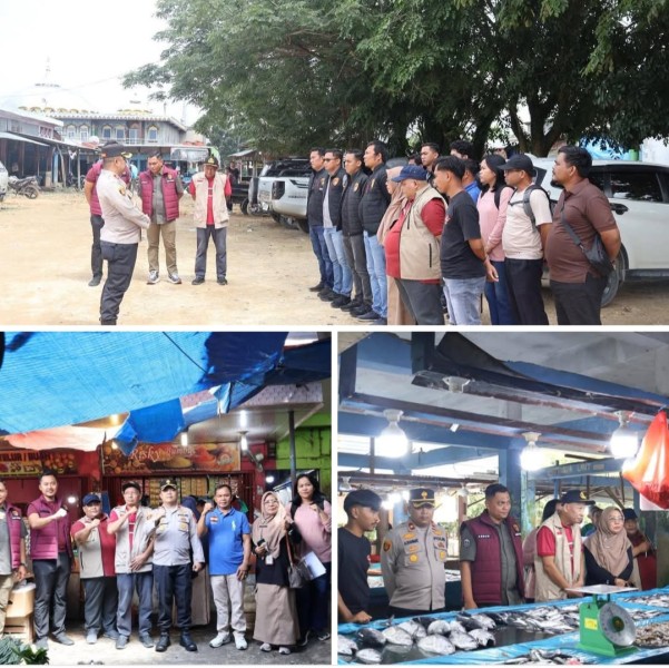 Polres Pelalawan dan Pemda Sidak Pasar dalam menjelang Nataru