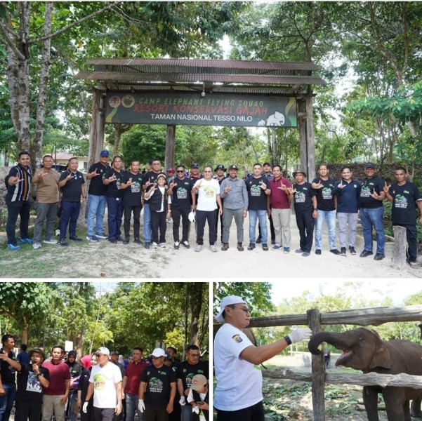 Kapolda Riau Kunjungi Taman Nasional Tesso Nilo, Serukan Perlindungan Gajah dan Lingkungan dalam rangka hut Bhyangkara ke 79