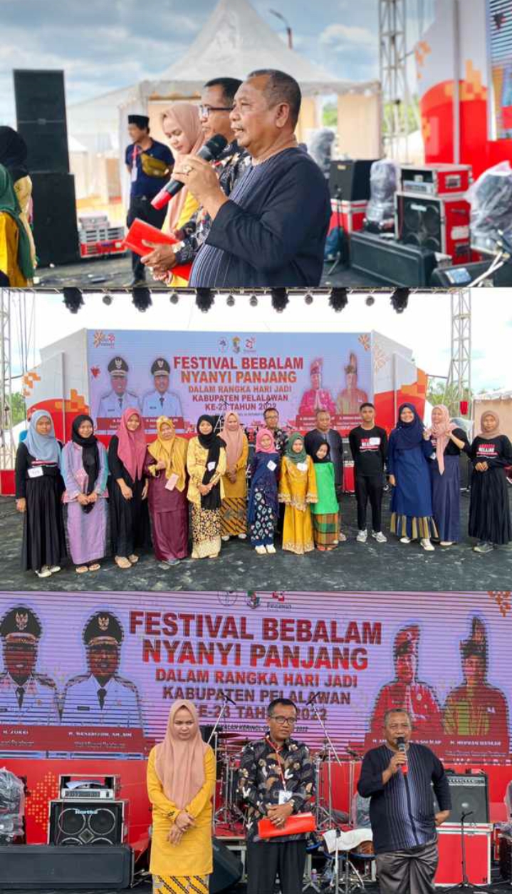 Dewan Kesenian Kabupaten Pelalawan Menggelar Festival Bebalam Nyanyi Panjang Di Helat Pelalawan