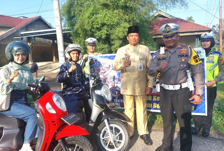Dukungan dari Pemda  terhadap bulan tertib helm November 2023 ini pesan Kapolres Inhu