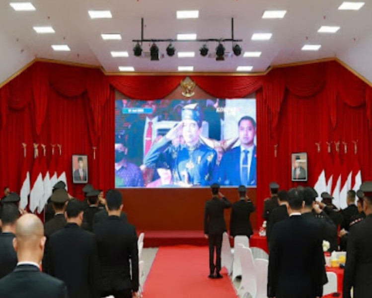 Kapolda Riau Ikuti Upacara Peringatan Hari Lahir Pancasila Secara Virtual