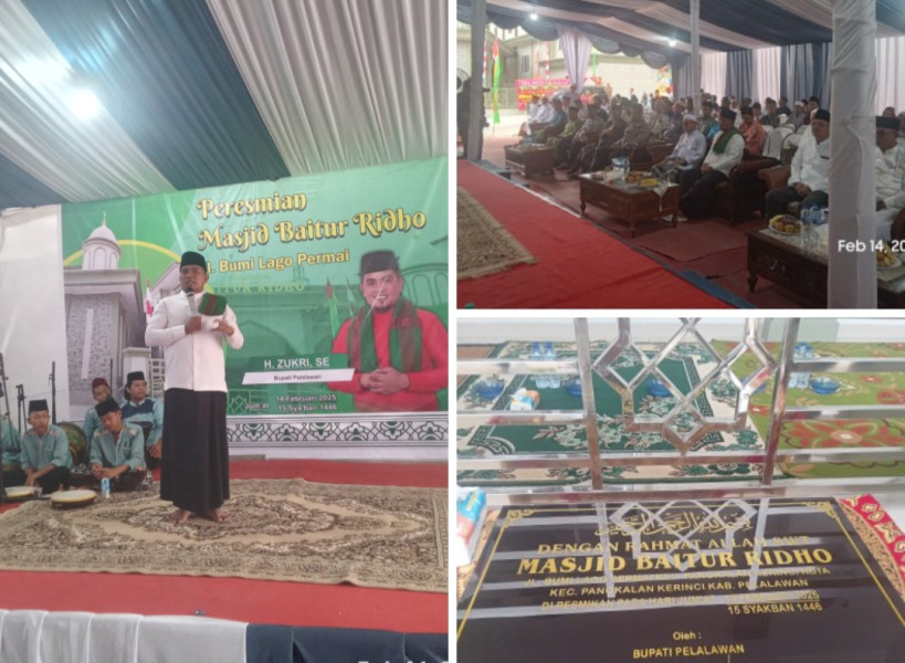 Resmikan Masjid Baitur Ridho, ini Harapan H.Zukri .SM