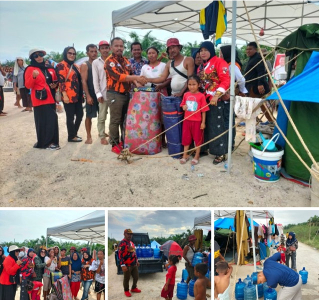 MPC Pemuda Pancasila Pelalawan Salurkan Bantuan Tenda dan Air Bersih untuk Masyarakat Mengungsi