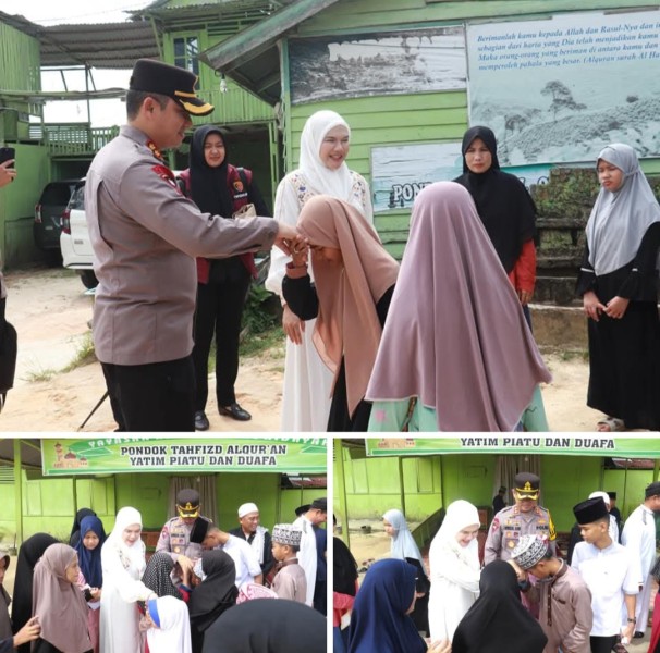 Kapolres Pelalawan Serahkan Bantuan Hasil Kebun Asta Cita kepada Masyarakat Tidak Mampu