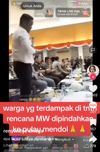 viral di TikTok dialog antara Gubernur Riau Abdul Wahid dan Bupati Pelalawan H. Zukri terkait rencana relokasi masyarakat yang tinggal di kawasan Taman Nasional Teso Nilo (TNTN) ke Pulau Mendol.