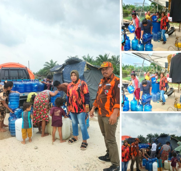 MPC Pemuda Pancasila kabupaten Pelalawan kembali Salurkan Bantuan Air Bersih untuk Masyarakat Mengungsi