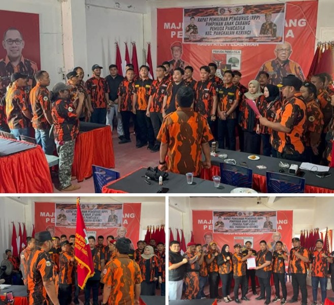 Kabid (OKK) MPC Pemuda Pancasila M,Raihan ST.serahkan SK kepengurusan pimpinan anak cabang (PAC) Kec pangkalan kerinci.