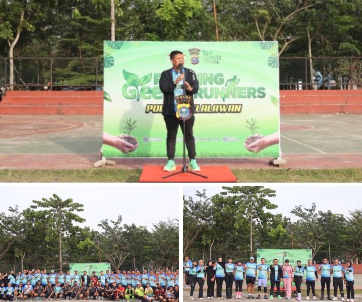 Polres Pelalawan Luncing Policing Green Runners, Wujudkan Lingkungan Hijau dan Sehat