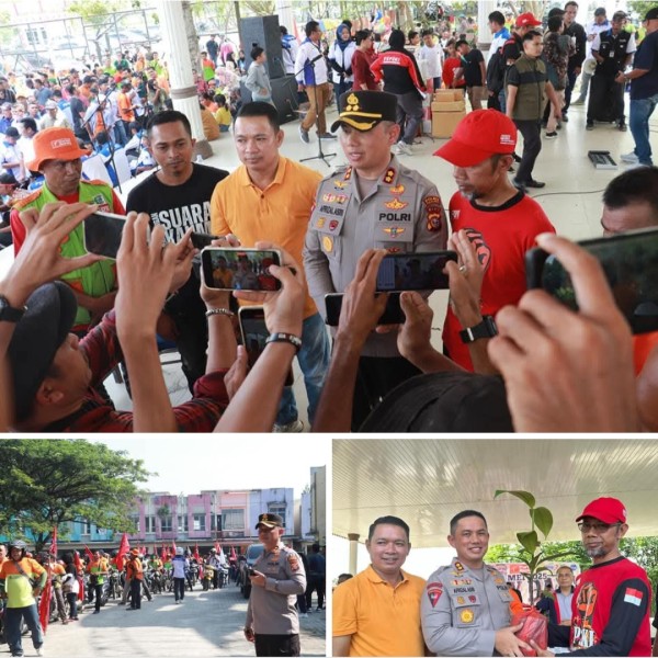 Terjun lansung Kapolres Pelalawan Pimpin Pengamanan Peringatan Hari Buruh Internasional May Day tahun 2025