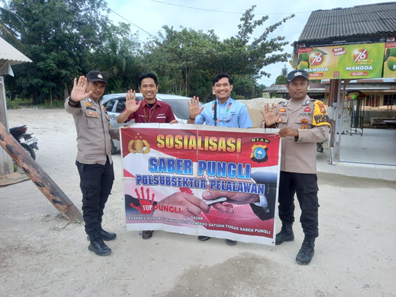 Jajaran Polsubsektor Pelalawan sosialisasi saber pungli guna menghindari praktek pungutan liar di daerah hukum polres Pelalawan