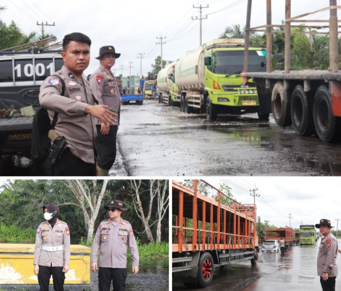 Ketinggian Debit Air KM 83 Titik Terdalam Capai 50 Centimeter, Arus Lalulintas Tetap Dua Arah dan Melambat