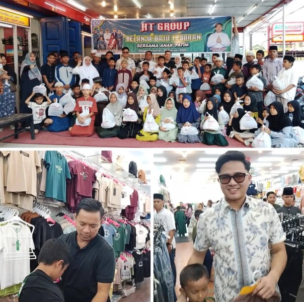Wakil Bupati Pelalawan H. Husni Tamrin Belanjakan Pakaian untuk 70 Anak Yatim
