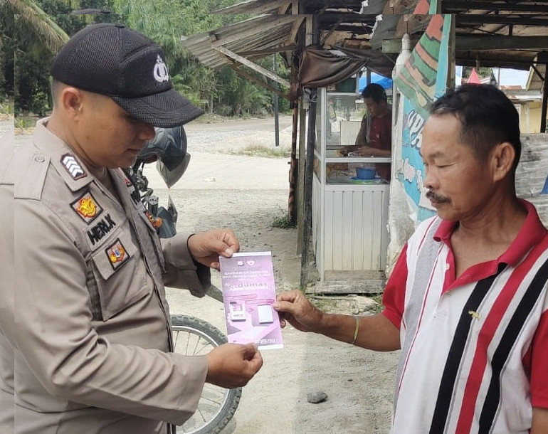 Aplikasi Lapor Sibono kepada masyarakat Polsubsektor Pelalawan sosialisasikan