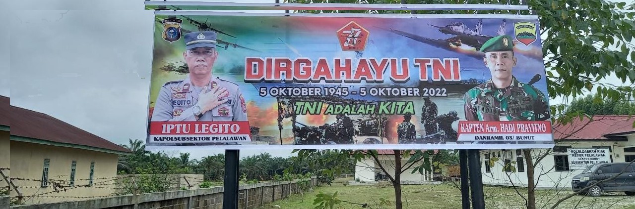 Polri,polres kapolsubsetor  Pelalawan beri ucapan HUT TNI yang ke 77